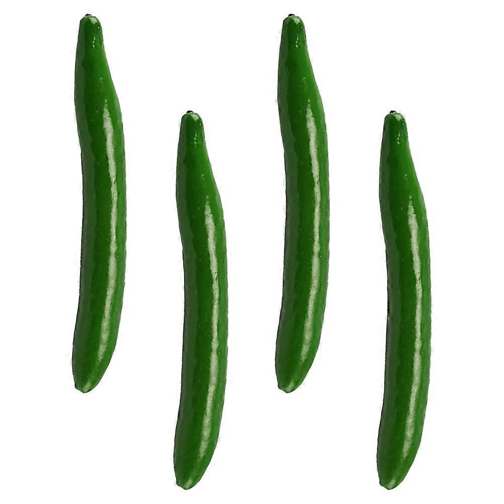 Simulation Cucumber Models for Decoration 4Pcs Foam Vegetable Ornament Green