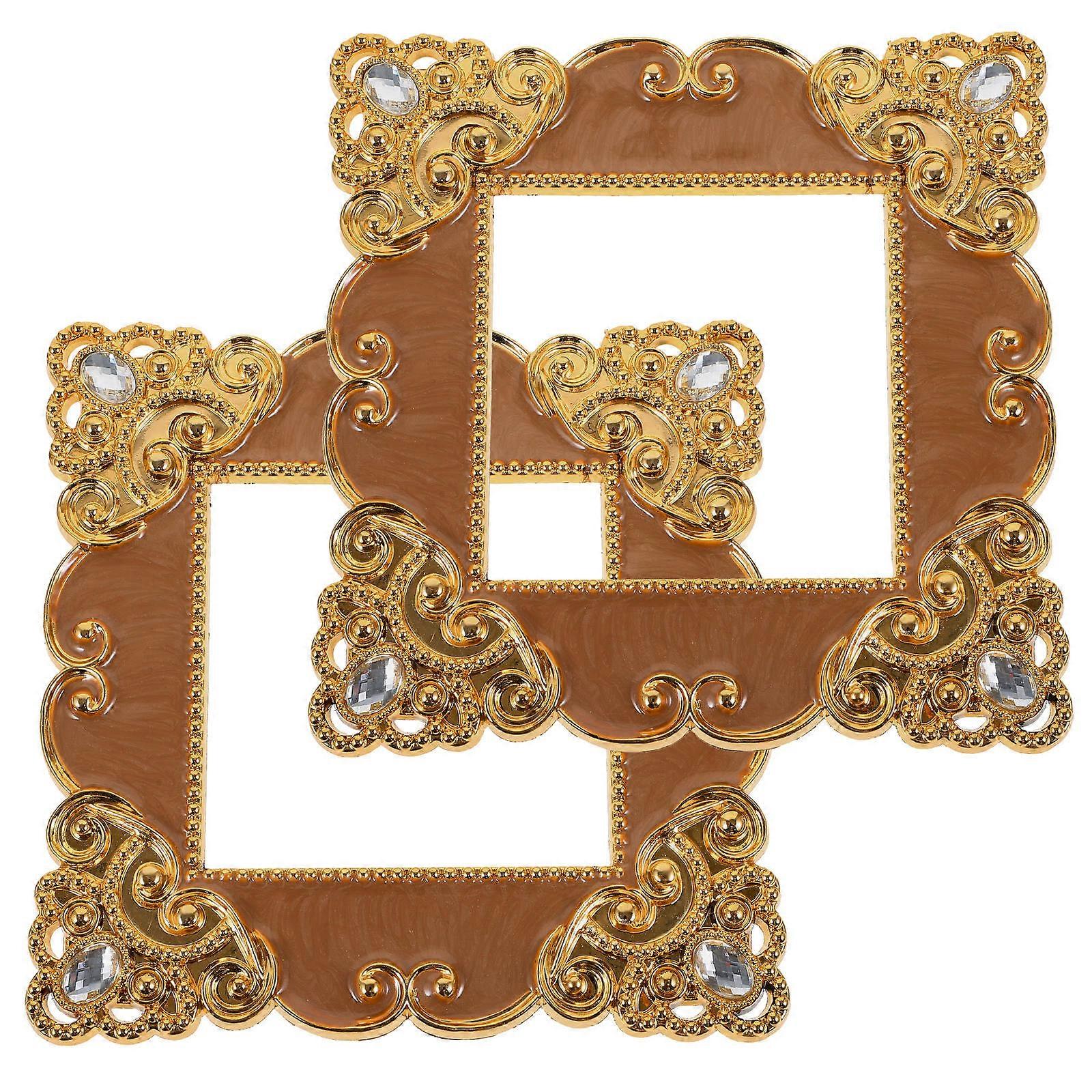 Golden Socket Cover Elegant Plastic Protector for 2Pcs Wall Use