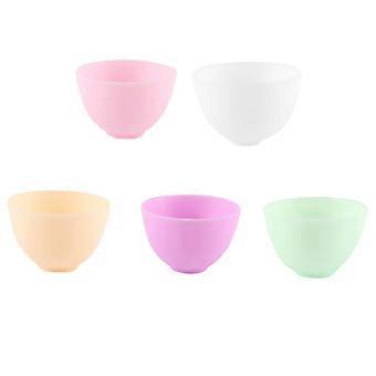 5 Pcs 10.5X7CM Uso Doméstico Inodoro Anti-queda Silicone Tigela Facial Máscara Tigela de Mistura Tigela de Medição de Preparação (M)