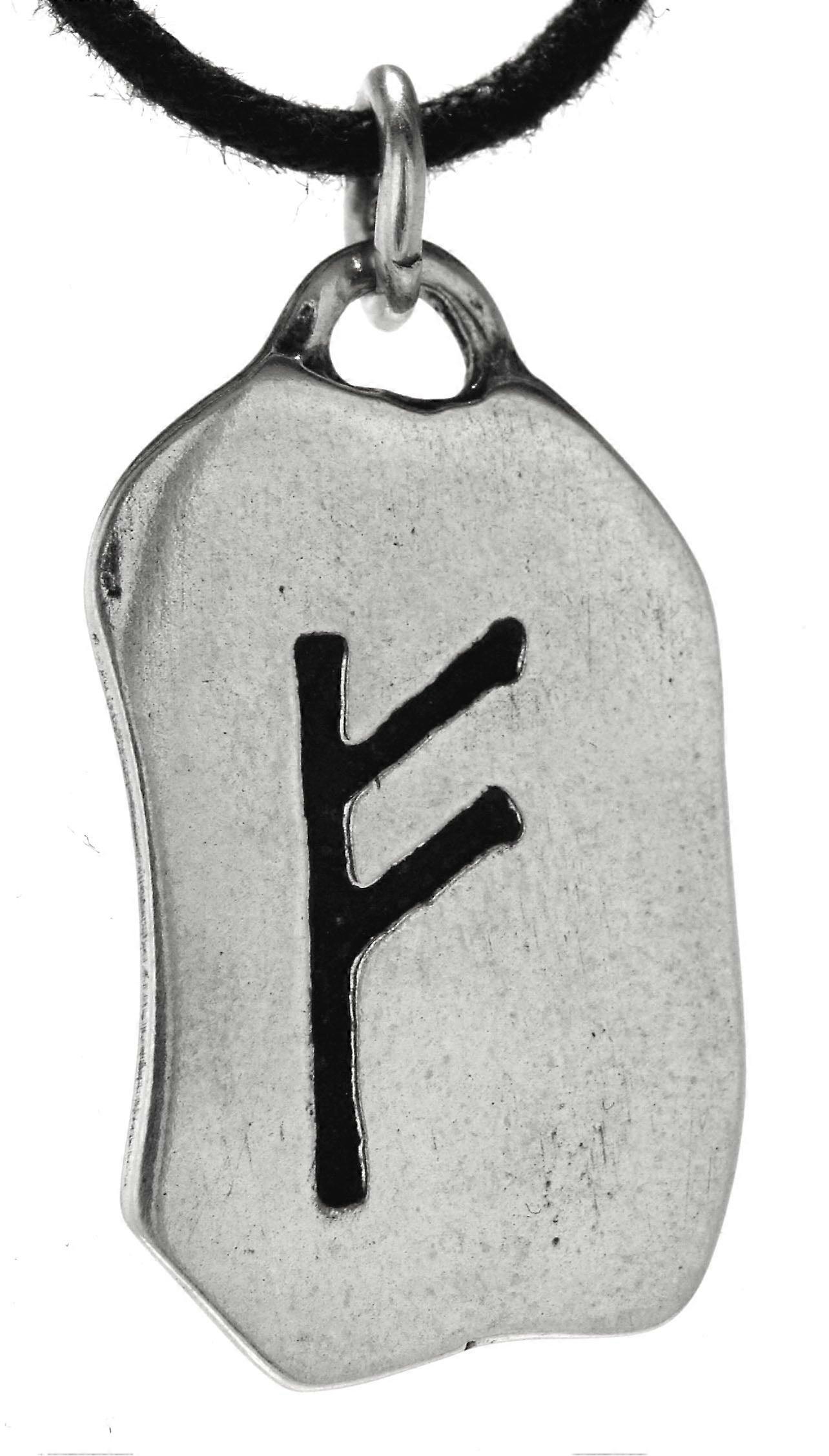 Runa Fehu 299 con Cadena de Serpiente - Plata