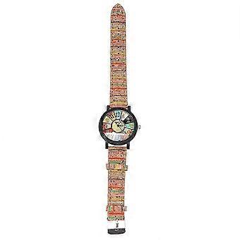 1PC Wood Grain Quartz Watch Male Leather Wrist Watch Stylish PU Watch compatible with Students Man Wearing Style 4
