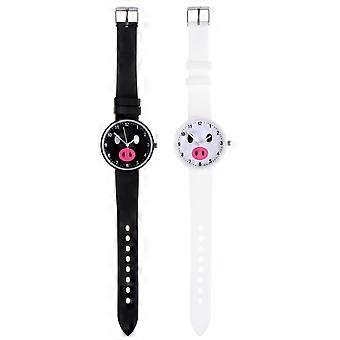 2Pcs Cartoon Wrist Watch for Kids Use Silicone Quartz Gift Set
