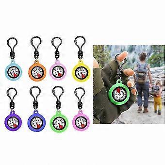 Waterdicht overlevingskompas voor kamperen, wandelen en navigatie - Compact sleutelhangerontwerp met rozenrode afwerking