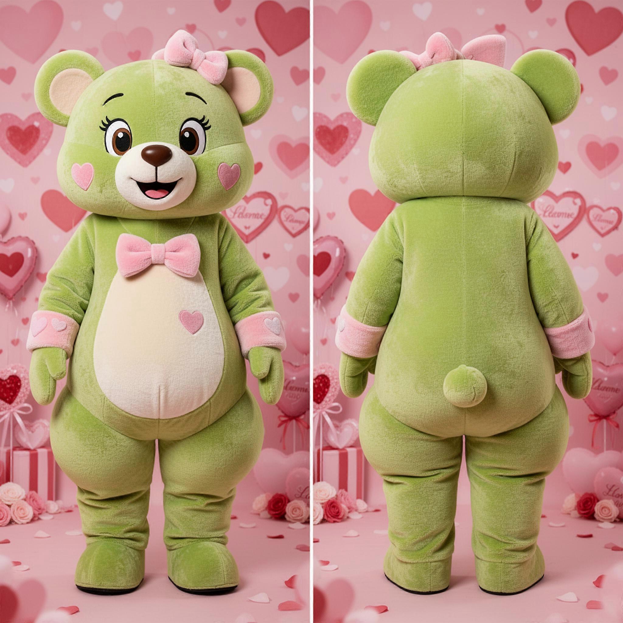 MASTICOT Lime Green Cuddly Teddy Bear Mascot