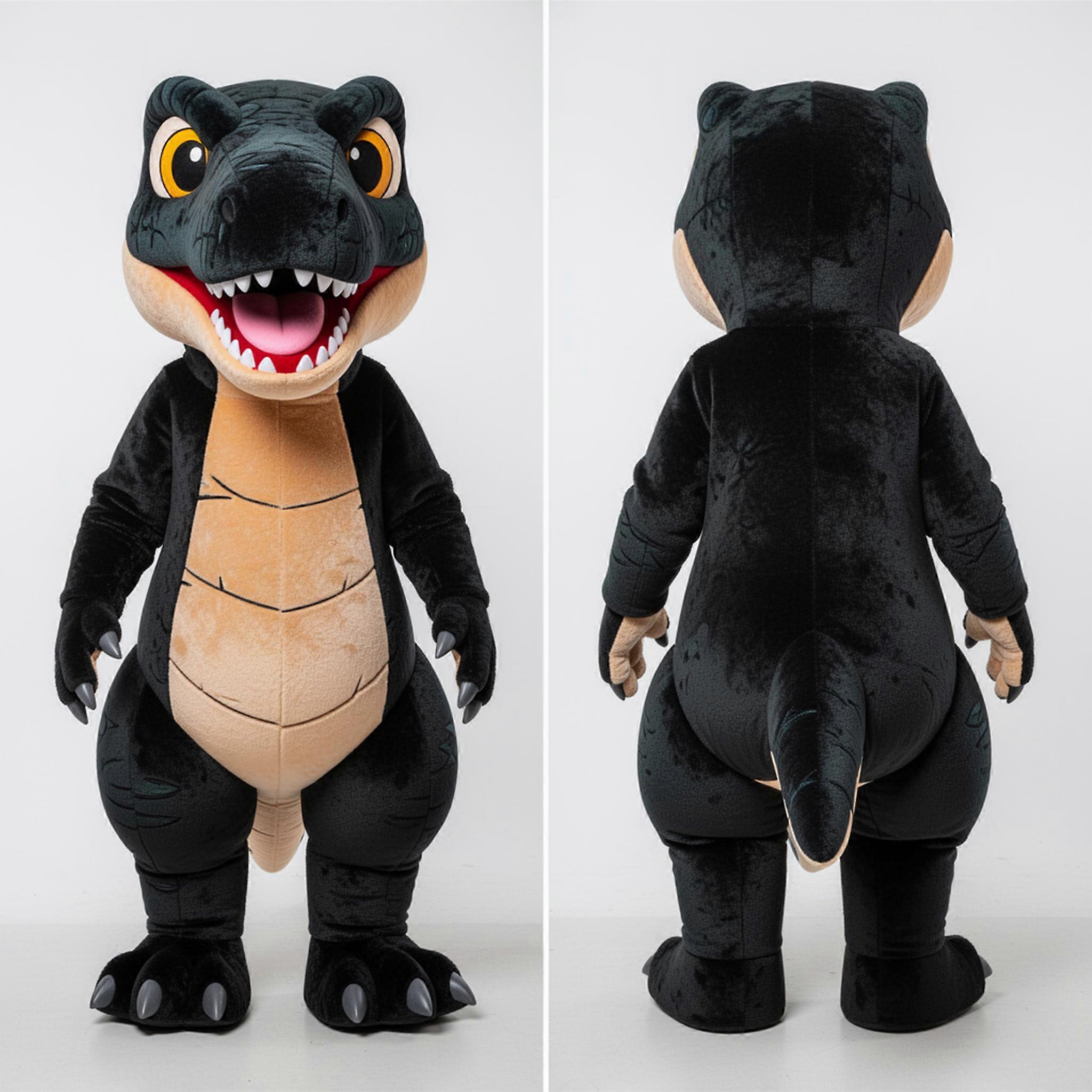 MASTICOT Charcoal Black Sleek Velociraptor Mascot