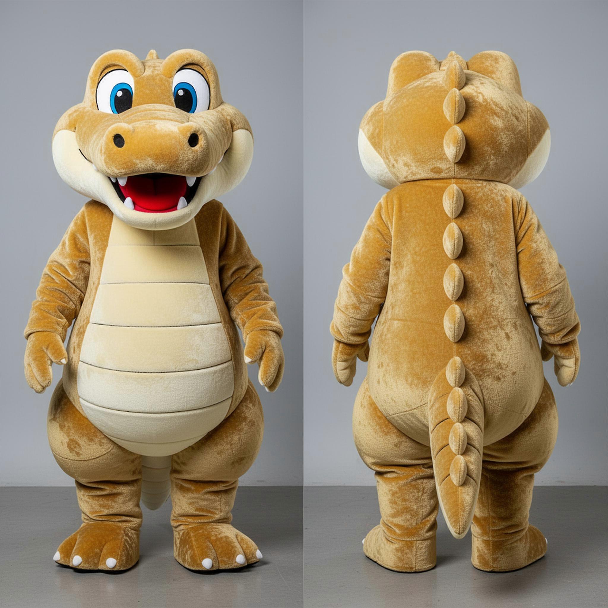 MASTICOT Golden Scaled Broad Shouldered Crocodile Mascot