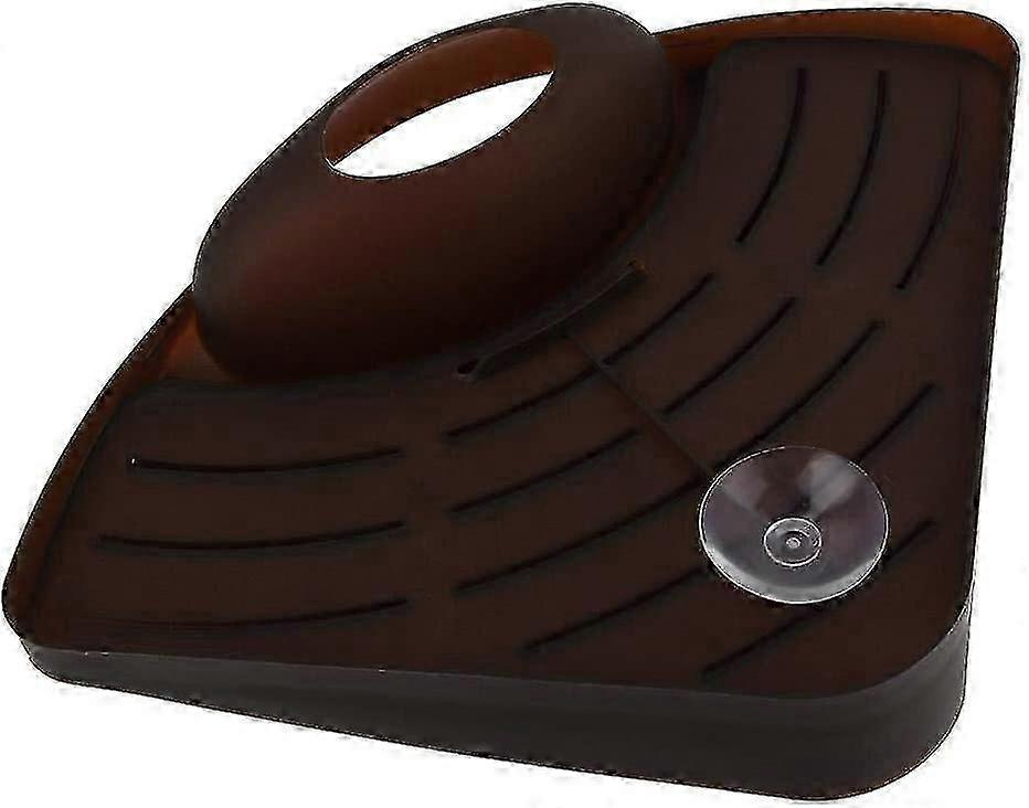Storage & Tidy - Multi-functional Kitchen Sink Corner Drainer Rack & Storage Accessories(coffee)
