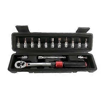 15Pcs Bicycle Torque Wrench Set 1/4 Inch Dual Direction Bike Repair Tool Kit with Hex Keys Sockets Motorcycle Spanner