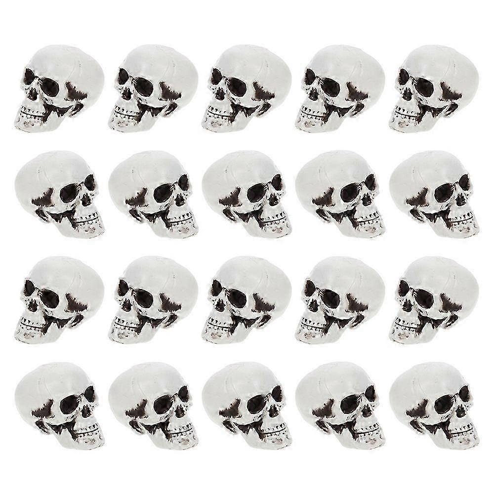 Plastic Decorative Skull Heads Halloween Skull Decor Multi-Function 24Pcs