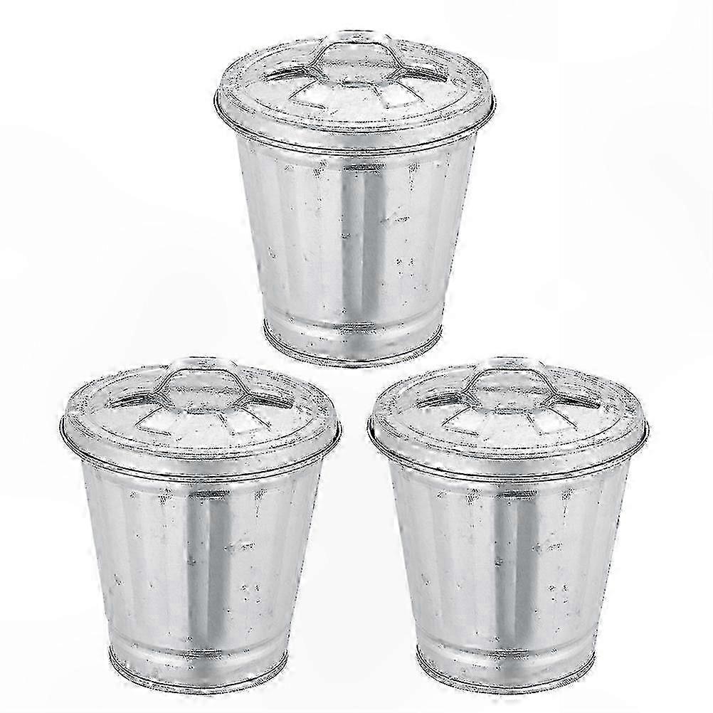 Compact Metal Trash Bins with Lids compatible with Small Spaces
