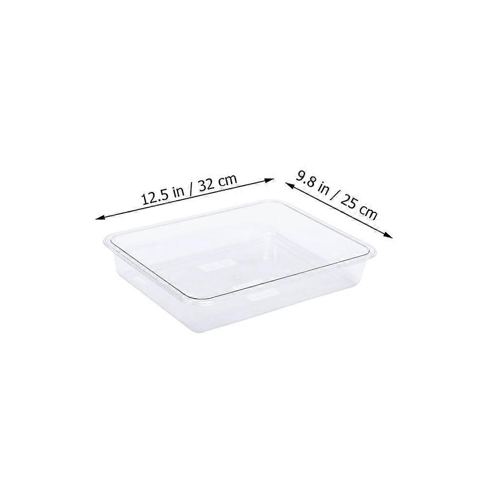Balanced Beverage Tray Vegetable Plate Serving Tray Rectangular Transparent Dish Large Capacity Non-Slip 1Set