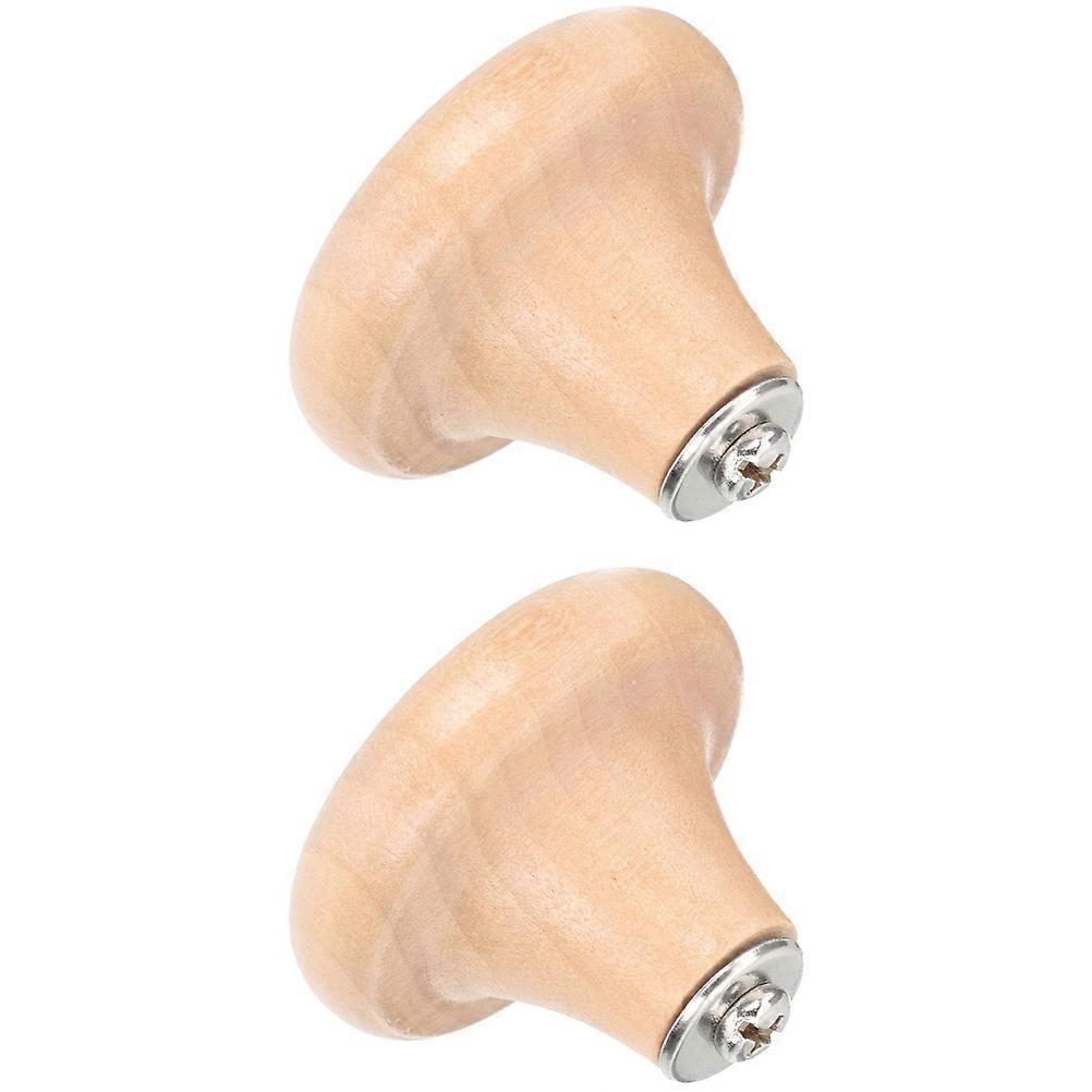 Replaceable Lid Knobs Pot Lid Handles for Kitchen Use Beige Wood 10Pcs Set
