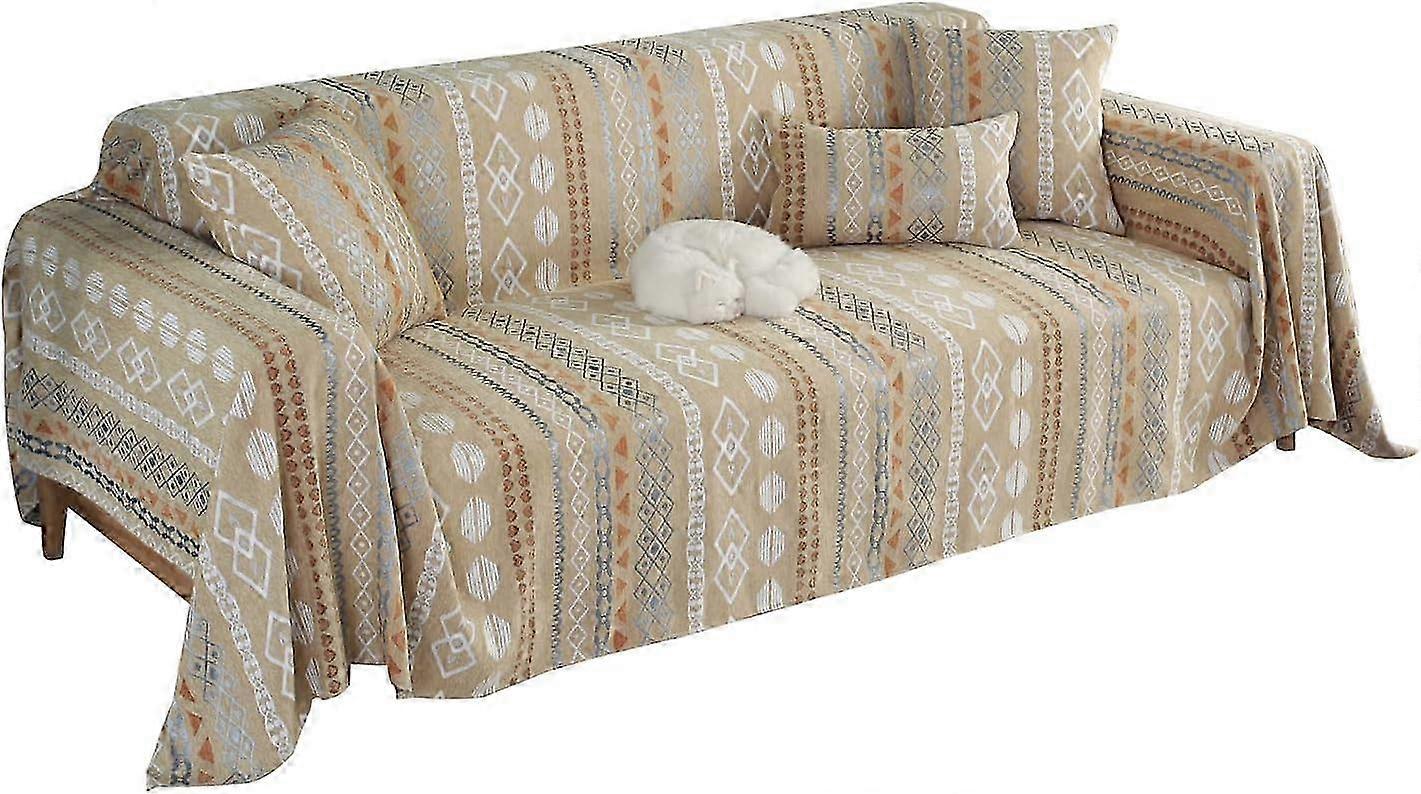 Chenille Throws For Sofas Full Coverage Sofa Throw Blanket Bohemian Style Three-dimensional Jacquard Sofa Cover
