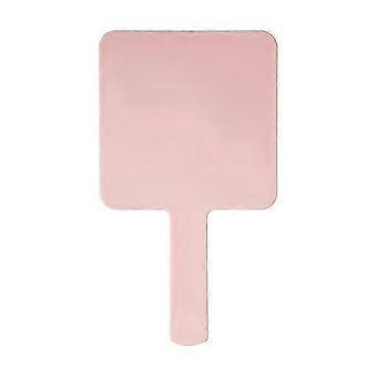 Portable Pink Square Desktop Handheld Makeup Mirror with Cream Glue-bj