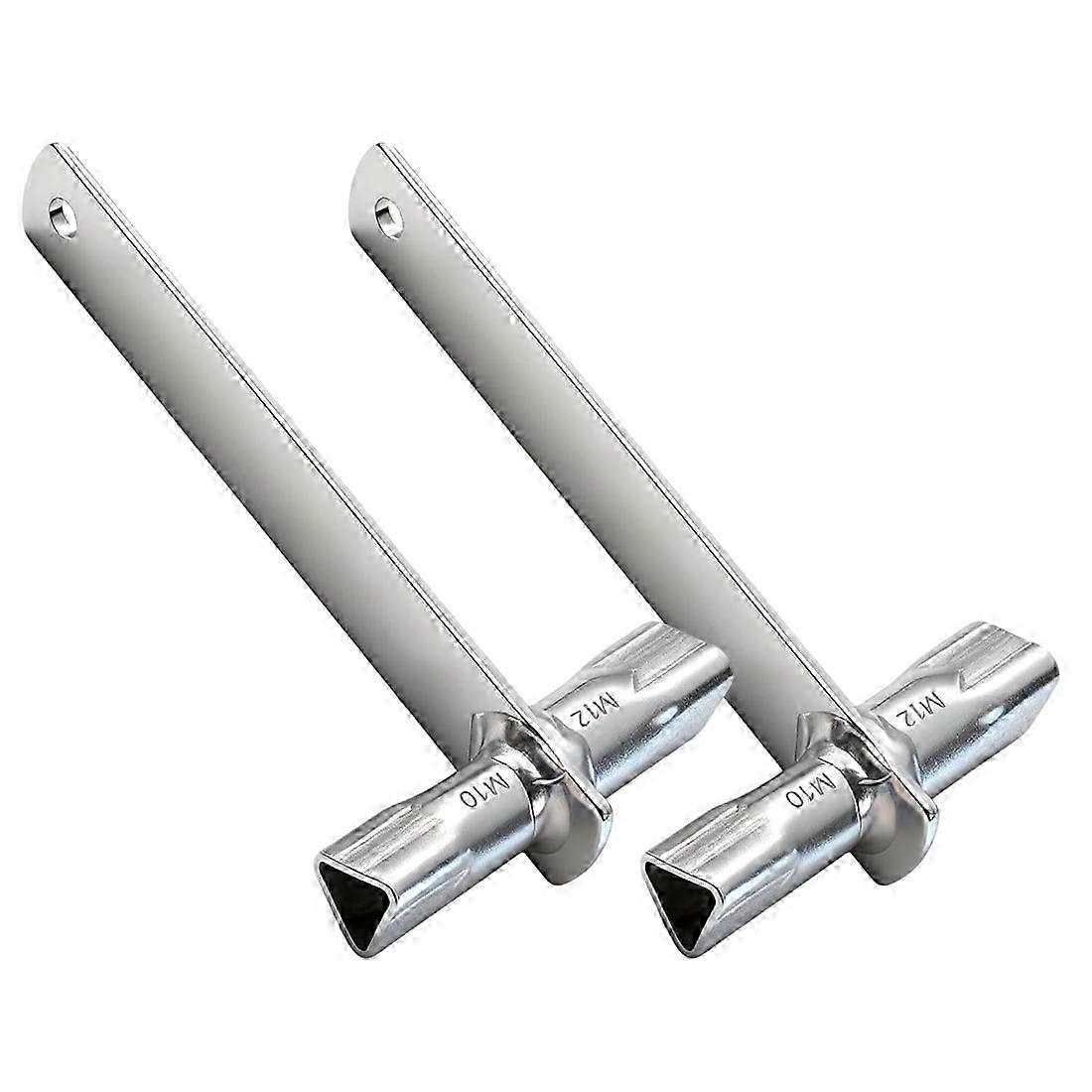 2 Pcs Double-Headed Triangular Keys M10/M12 compatible with Bollards, Barrier Posts And Guardrail Posts With Triangular Locks