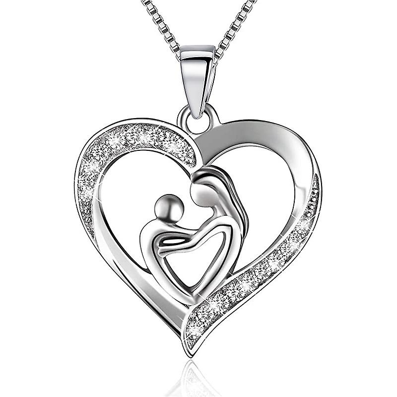 S925 Silvermor och barn koncentrisk hängflicka