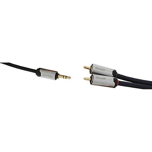 Concord 3.5mm Stereo Plug To 2 Rca Plugs Shielded Metal Bodied Premium Range