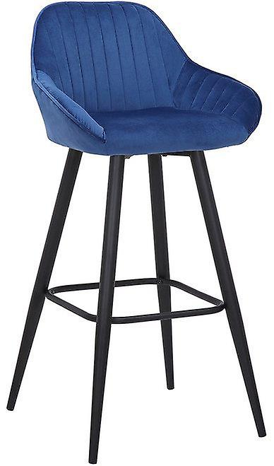 Vulune Barhocker Matt Velvet Sitz - Blau