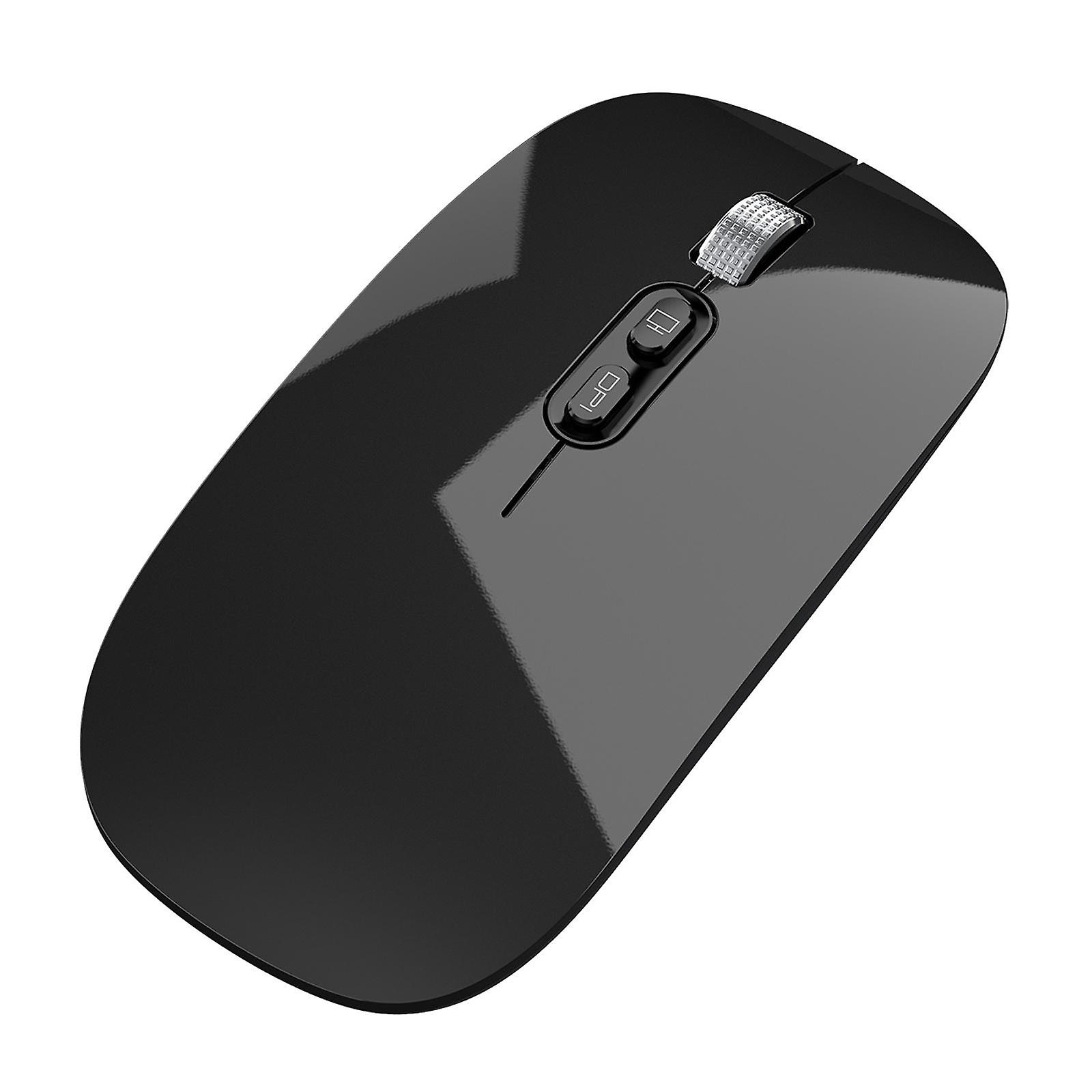 Wireless Mouse 2.4G BT5.1 with USB Receiver Silent Click for Notebook Silver