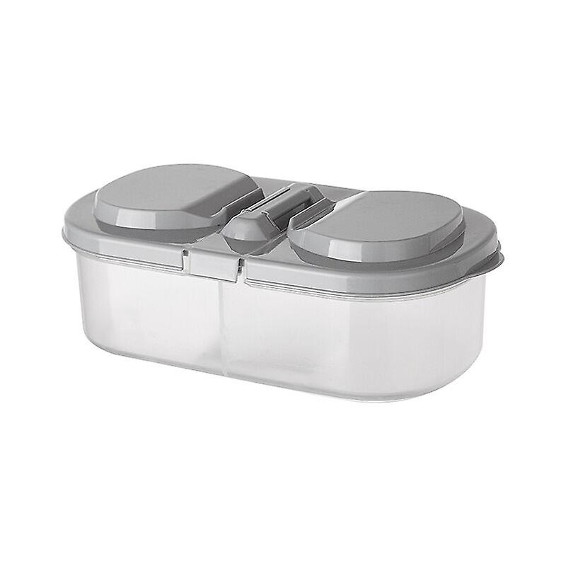 Double compartment sealed kitchen groceries with lid, multi-functional plastic kitchen refrigerator storage box