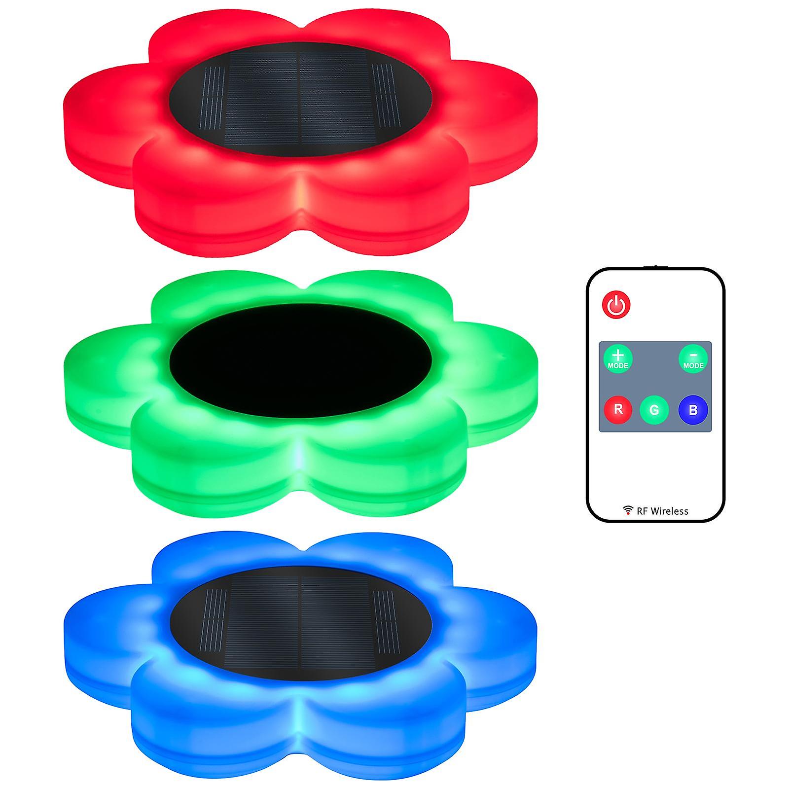 3x Solar Floating Light Flower Shape Decorative Landscape for Wedding Lawn