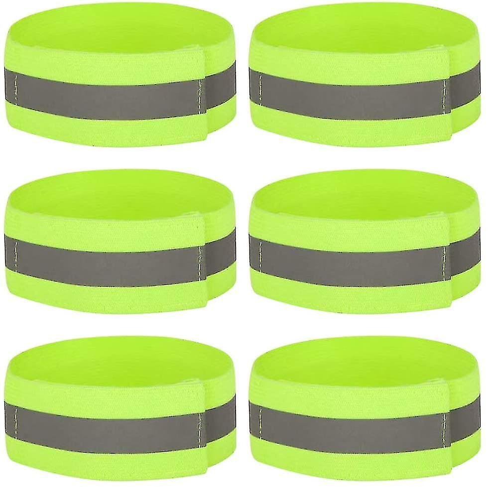 6pcs High Visibility Reflective Arm Strap Ankle Strap Wrist Strap