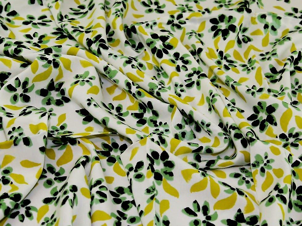 1.4m Viscose Challis Fabric  Lime & Sage - per metre