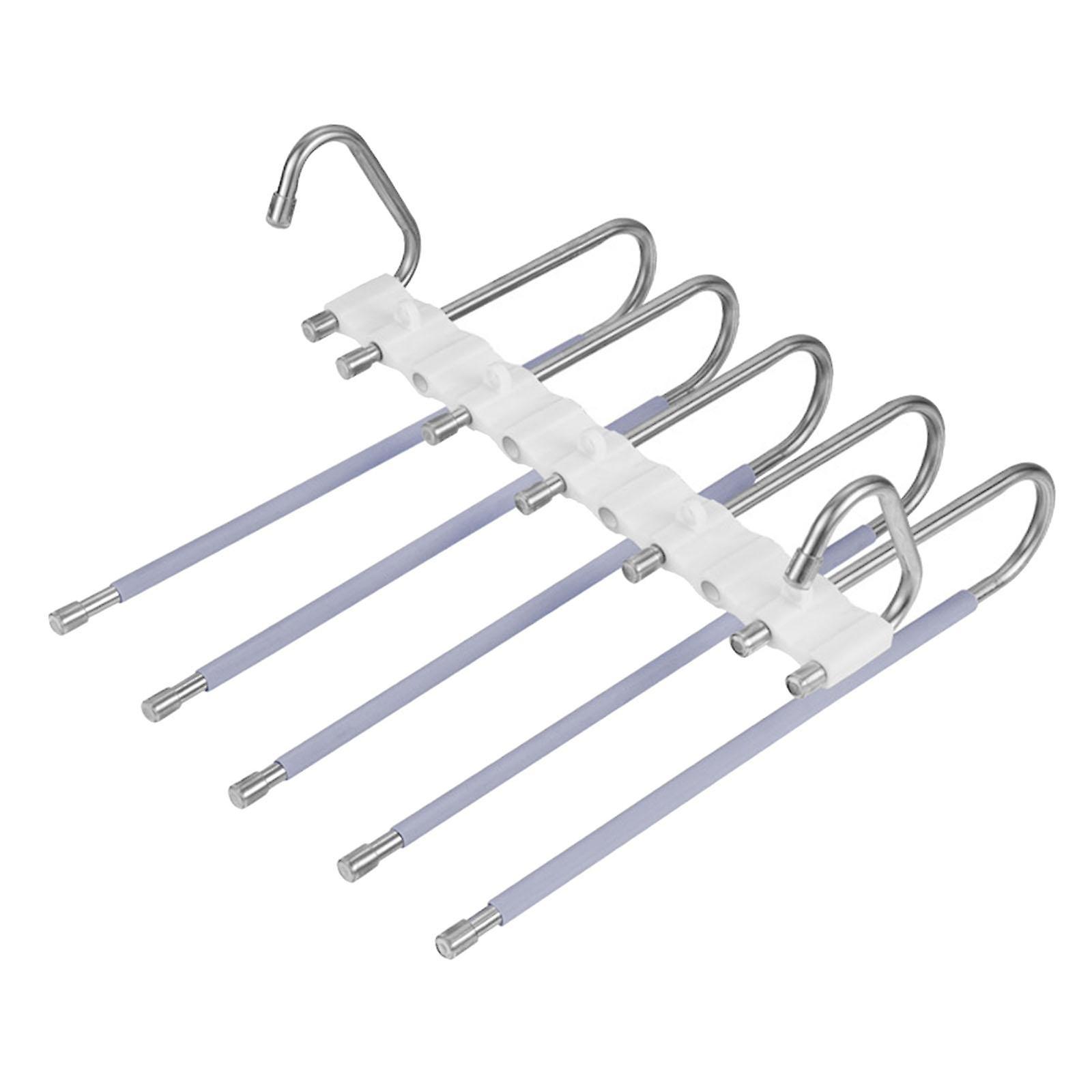 Multi Functional Pants Rack Wardrobe Storage Space Saving Hanger for Balcony Red