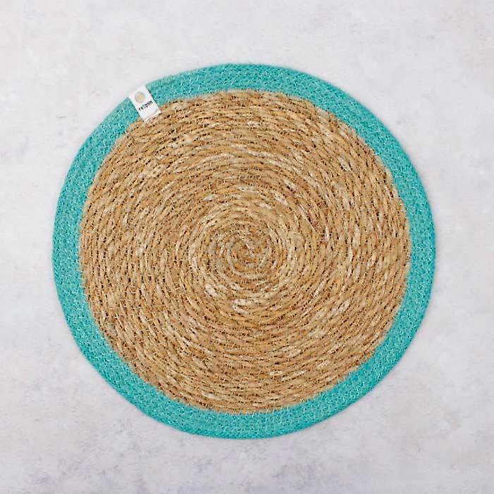 Seagrass & Jute Tablemat - Turquoise