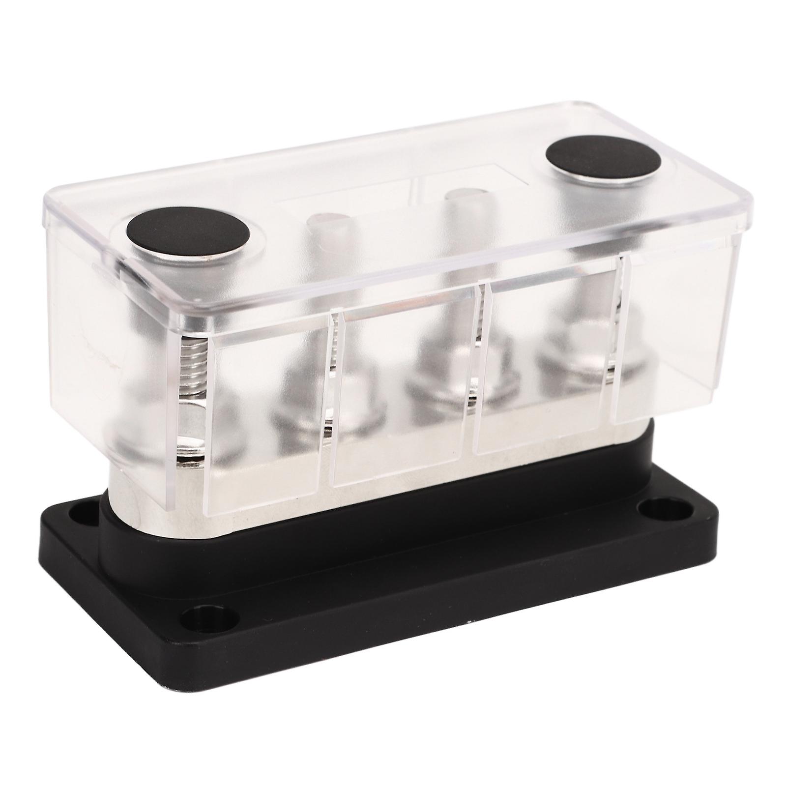 Battery Bus Bar DC12V to 48V 600A High Current M10 4 Stud Power Distribution Block for Car RV Boat Yacht Black 