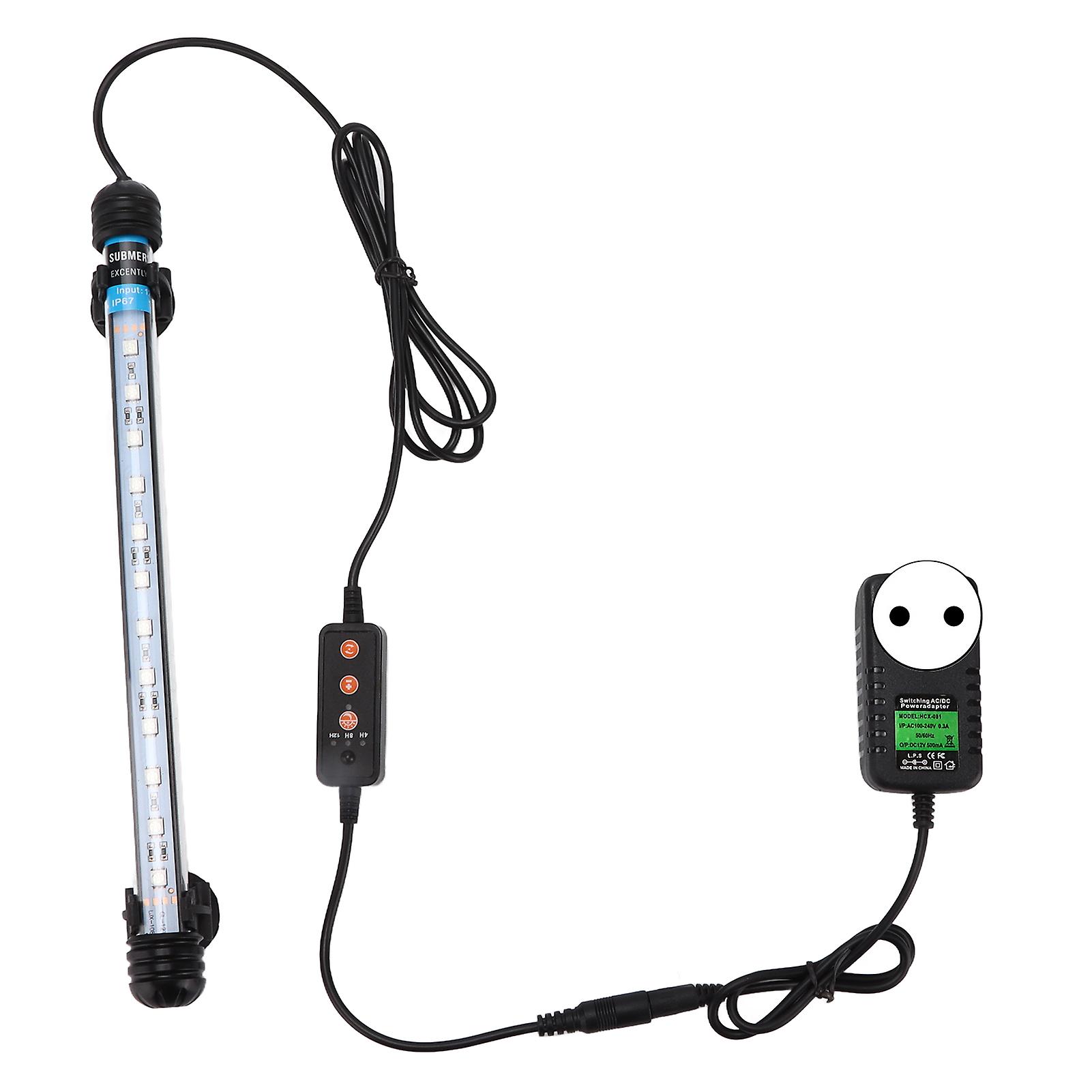Adjustable Timer Submersible LED Aquarium Light Strong Penetrating Power 110-240V 12 Bulbs EU Plug