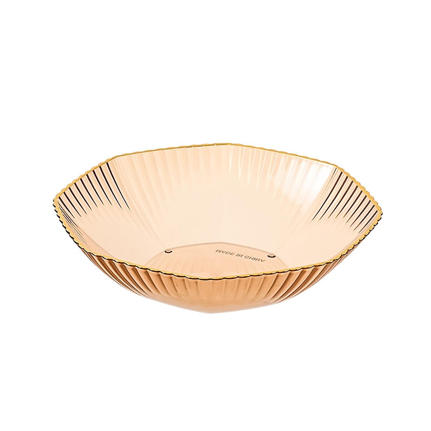 Fruit Bowl Transparent Golden Edge Large Capacity Food Grade Wide Mouth Snack Candy Orange Food Dish