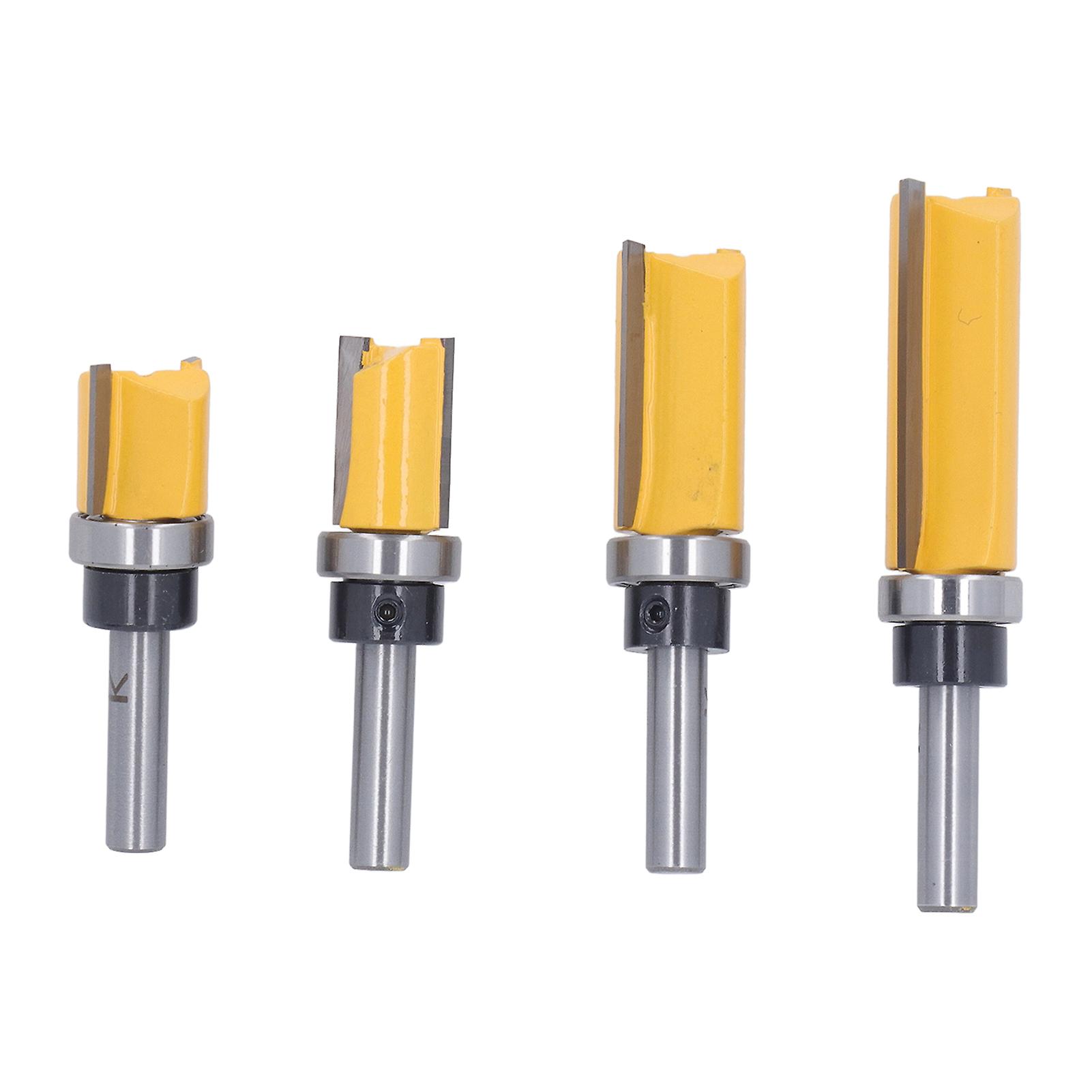4Pcs Flush Trim Router Bit 8mm Round Shank Trimming Cutting Cutter Tool for DIY Woodworking