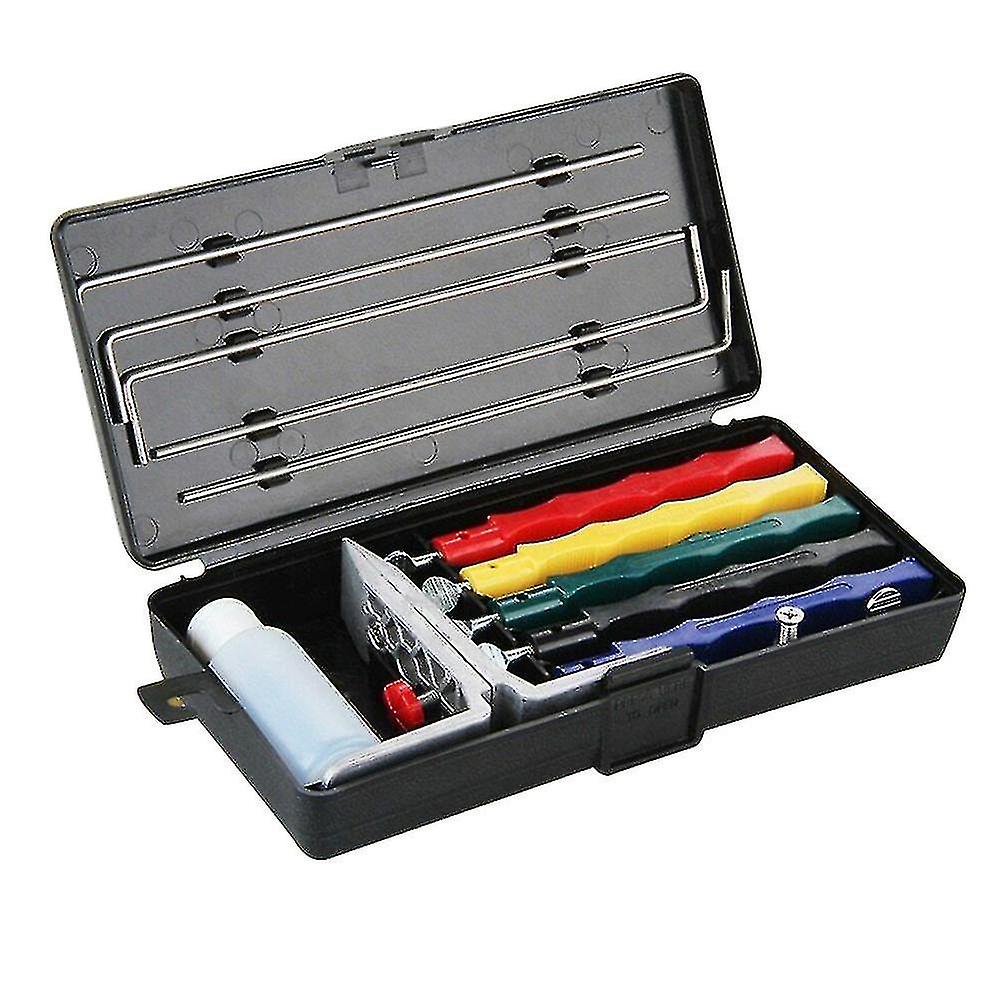 Cutter Sharpener Deluxe 5 Whetstones Sett Slipesystem Bærbar Holdbart Verktøy
