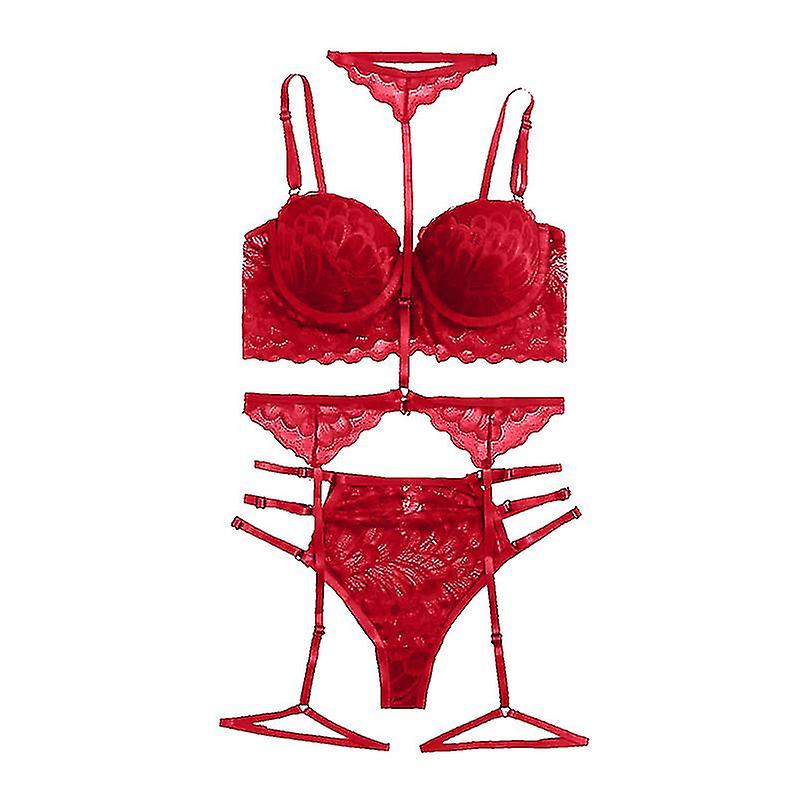 Women Sexy Lingerie Strappy Lace Garter Lingerie Sets