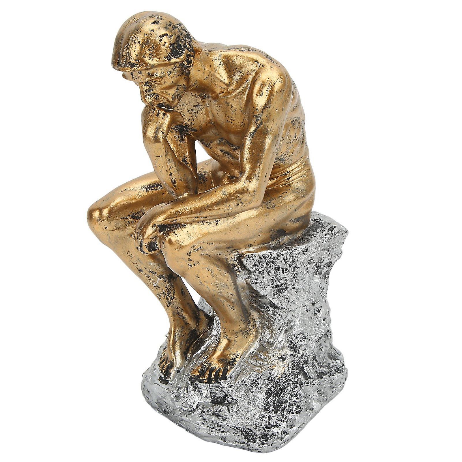 Thinker Statue: Retro Style Durable Resin Design for Home and Office