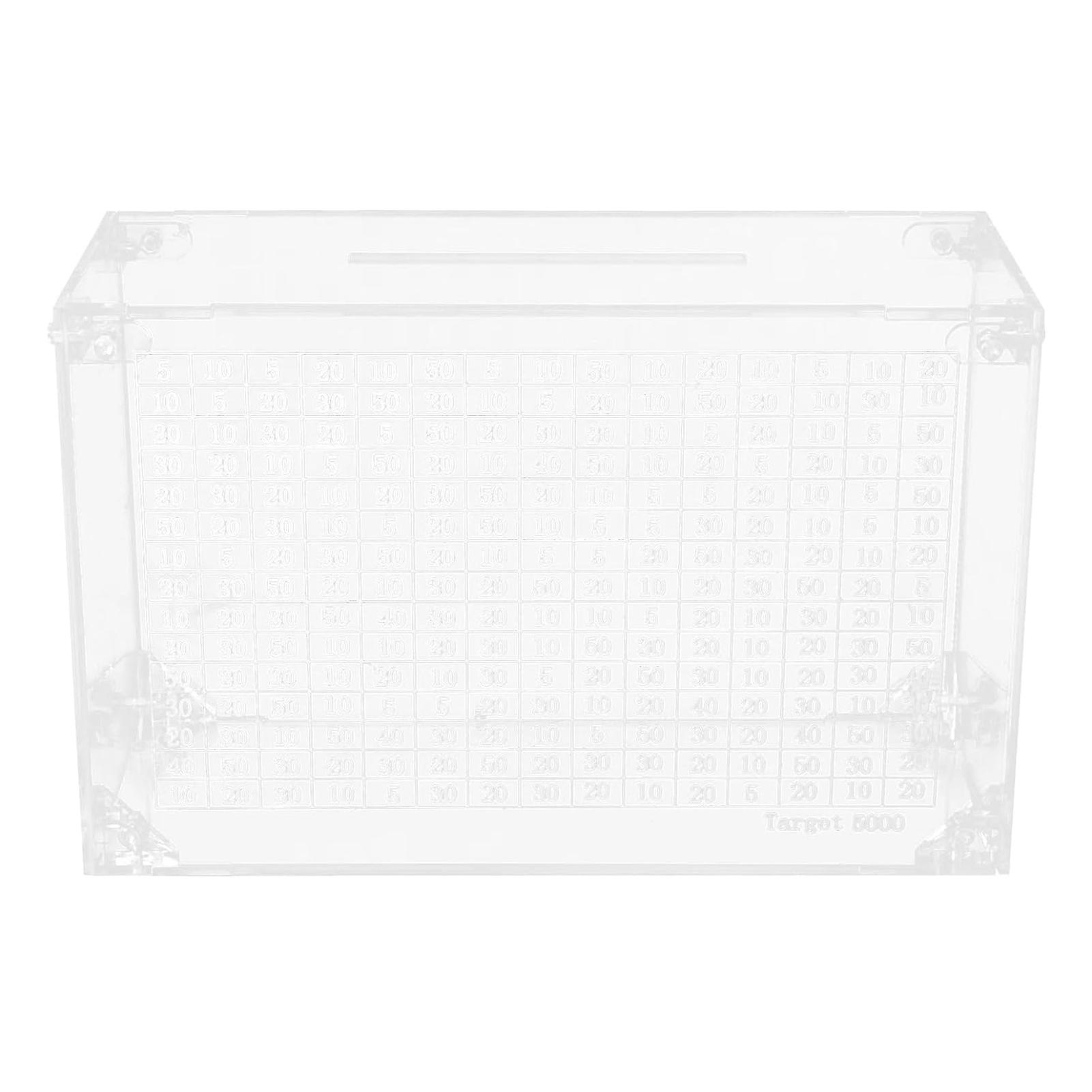 Large Clear Moneys Box with Record Board Personalized Desktop Change Box for Storage Coin Money