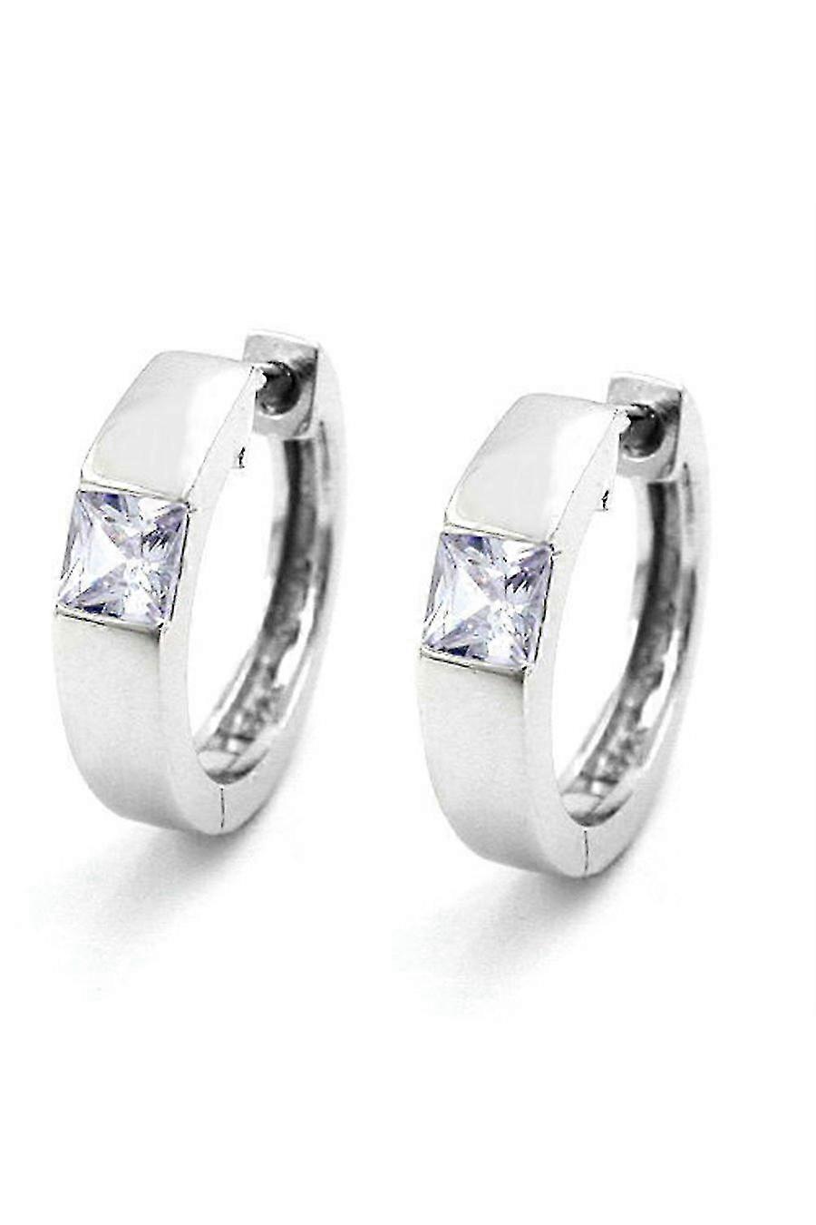 Hoop Earrings Cubic Zirconia Silver 925 - Gl91289