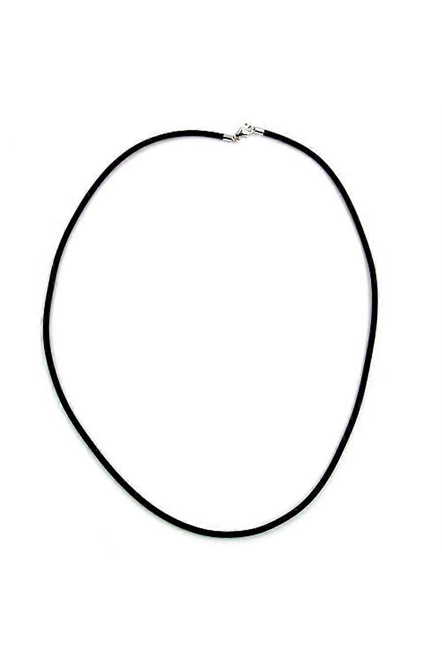 Necklace 2mm Rubber Silver Clasp 925 - Gl90885