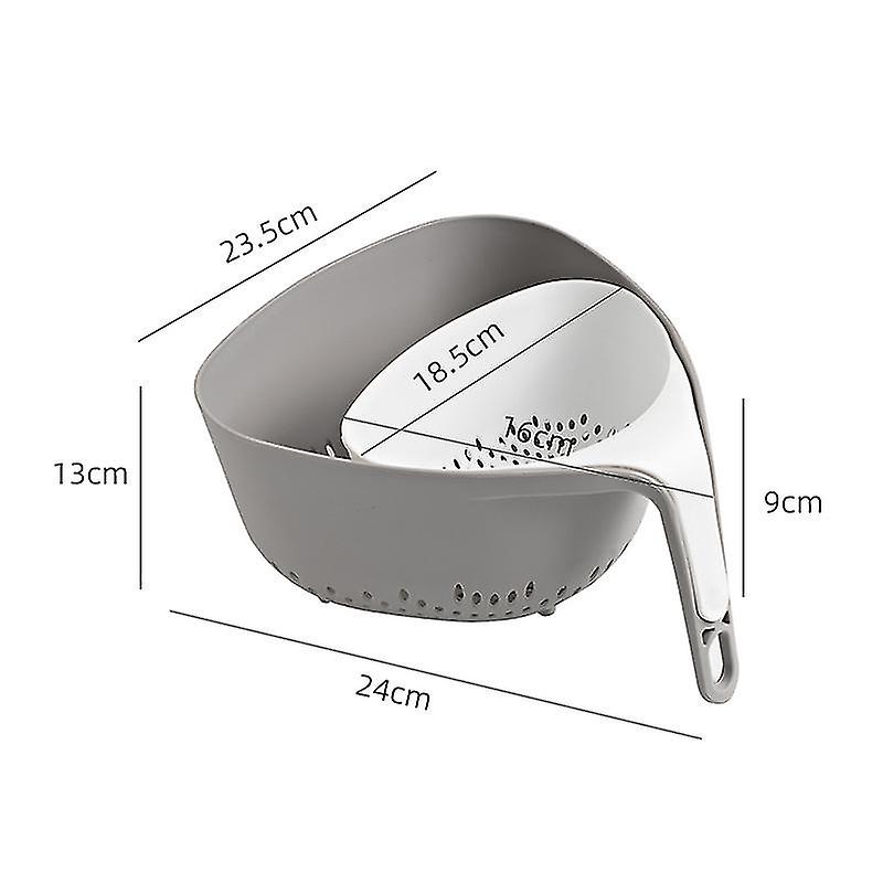 Set of 2 Stackable Colanders, Stable and Non-Tilting, for Vegetables, Pasta, Bpa Free, Gray with Whi