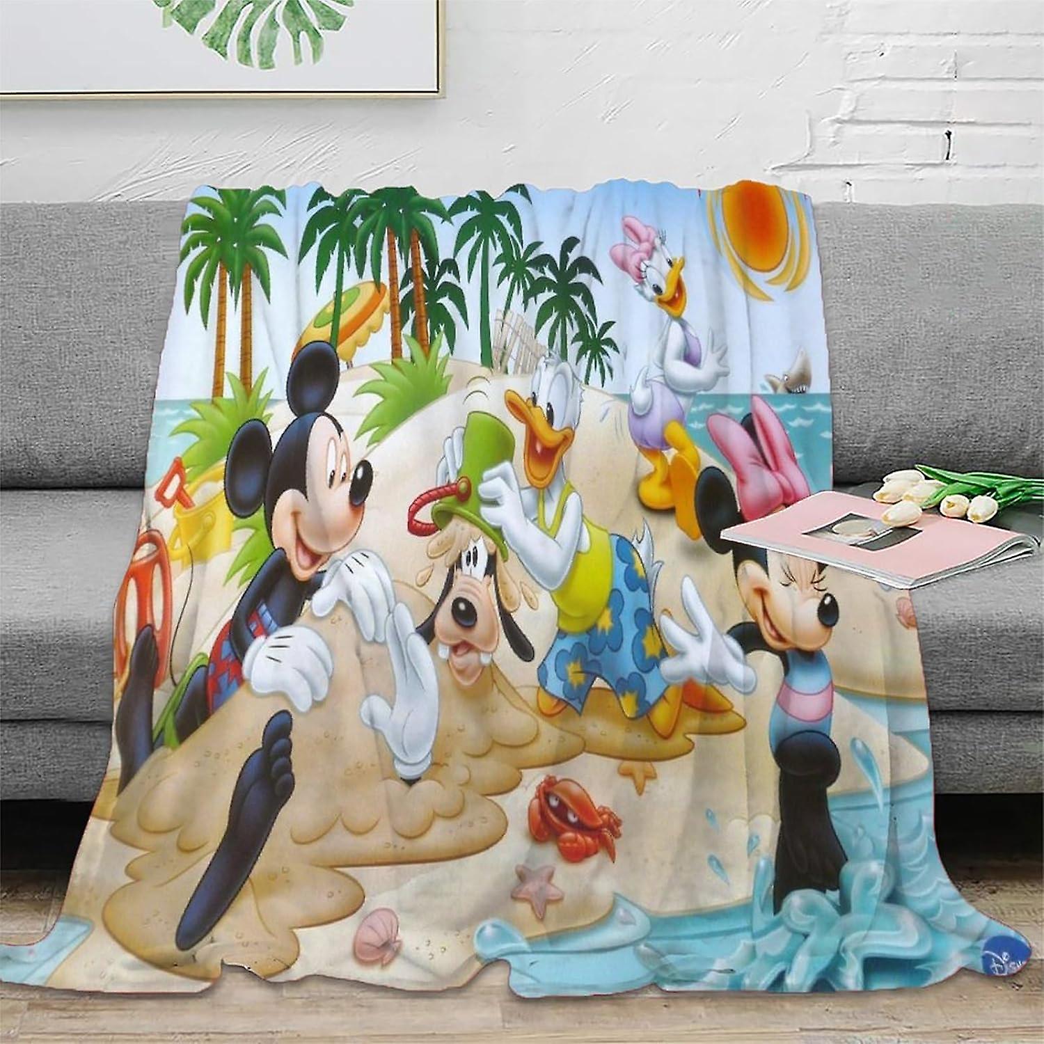 3D Mickey Mouse Blanket Super Ultra Soft Flannel Fleece Blanket Throw Fluffy Warm Cozy Flannel Microfiber Blanket for Bed And Sofa Throw Fit All Seaso