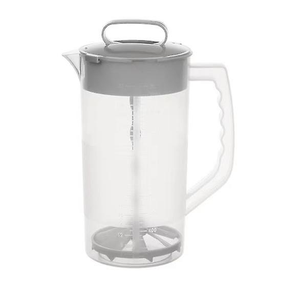 1/2 Pcs Mixing Pitcher for Drinks 2000ml Sealed Water Bottle with Lid Translucent Adjustable Mixer Plunger Manual Juice Jug Beverage Blending