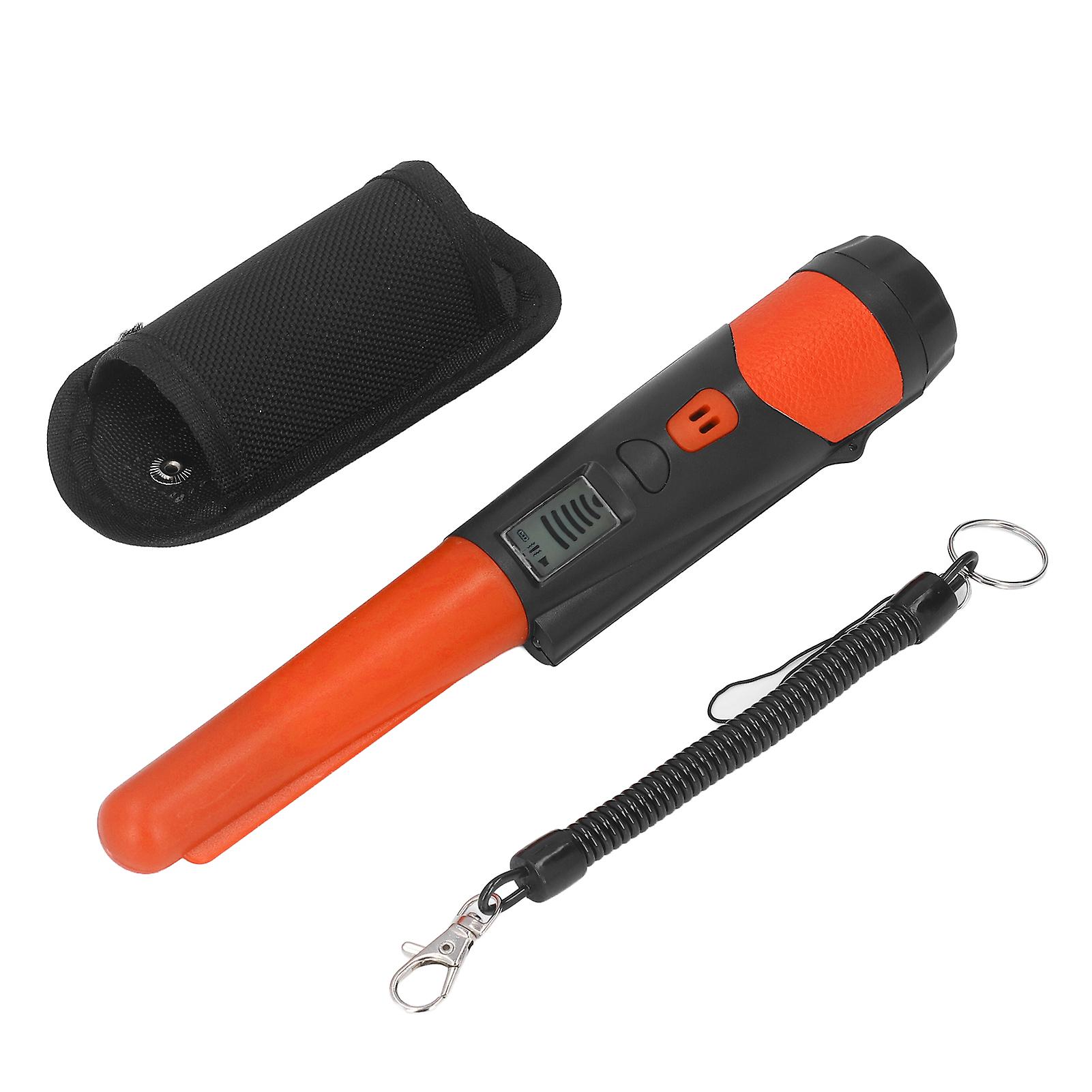 Metal Detector Professional High Sensitivity Portable Handheld Metal Detector with LCD Display Flashlight Function Orange