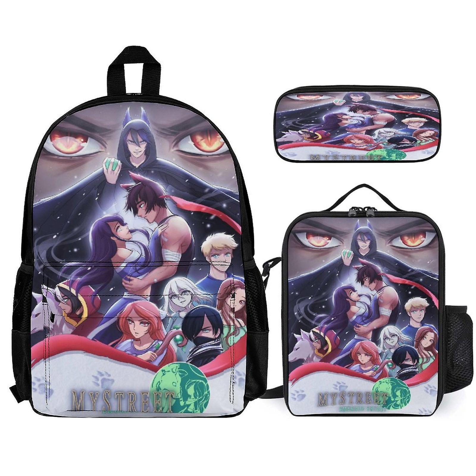Aphmau Backpack 3 Piece Set Laptop Backpack with Pencil Case Lunch Bag Combination
