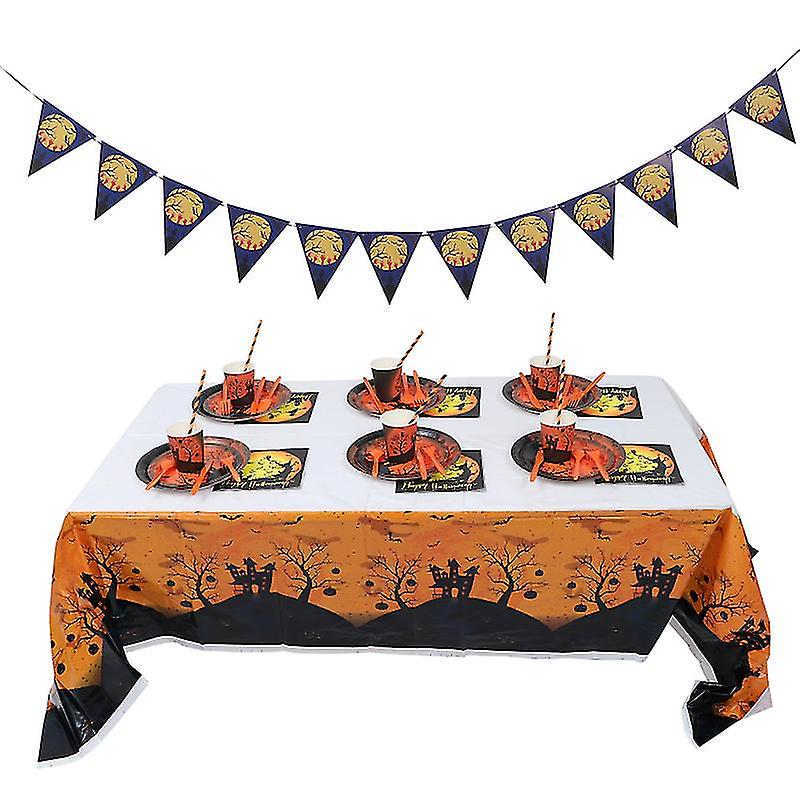 10set Halloween Disposable Tableware For Halloween Decorations