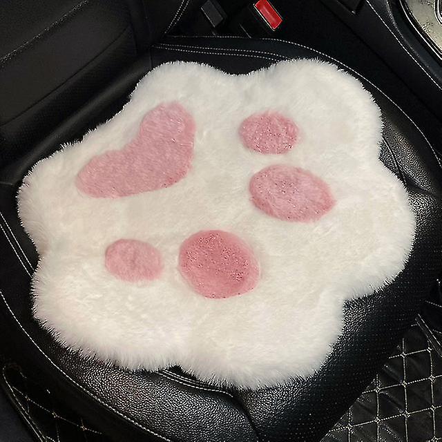 (Y)50x43cm Fluffy Plush Home Car Seat Cushion Cover Mat Cute Cat Claw Sofa Chair Pad Faux Rabbit Fur Seat Pad Car Interior Women