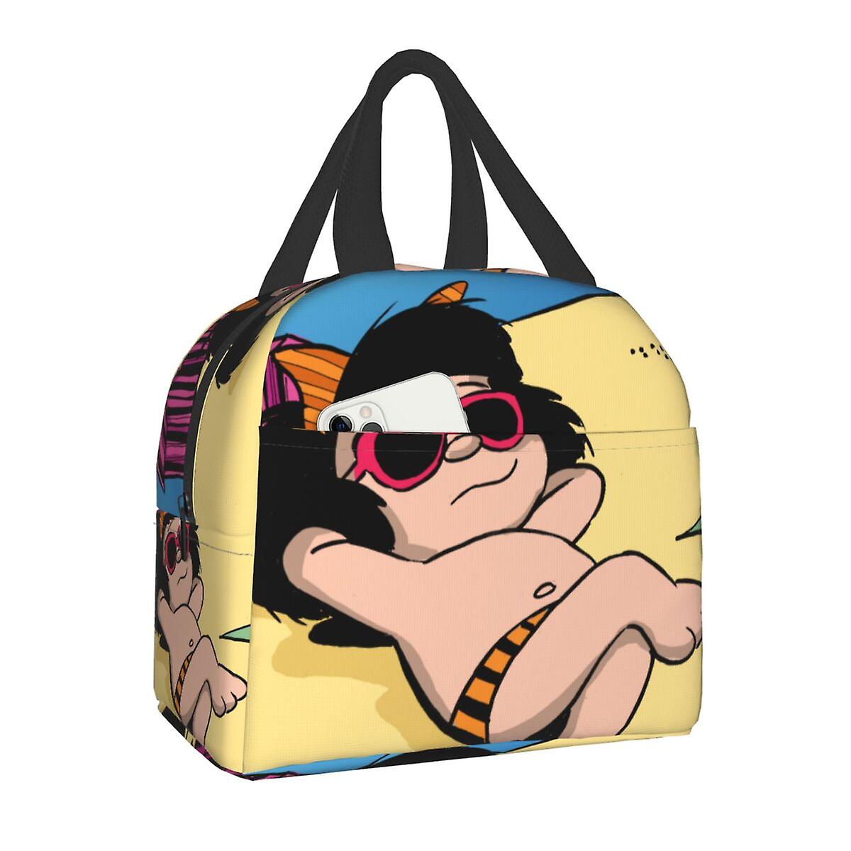 Mafalda מנגנת בגיטרה שלה תיק אוכל גברים נשים קריר יותר חם מבודד קופסת אוכל לילדים בבית הספר