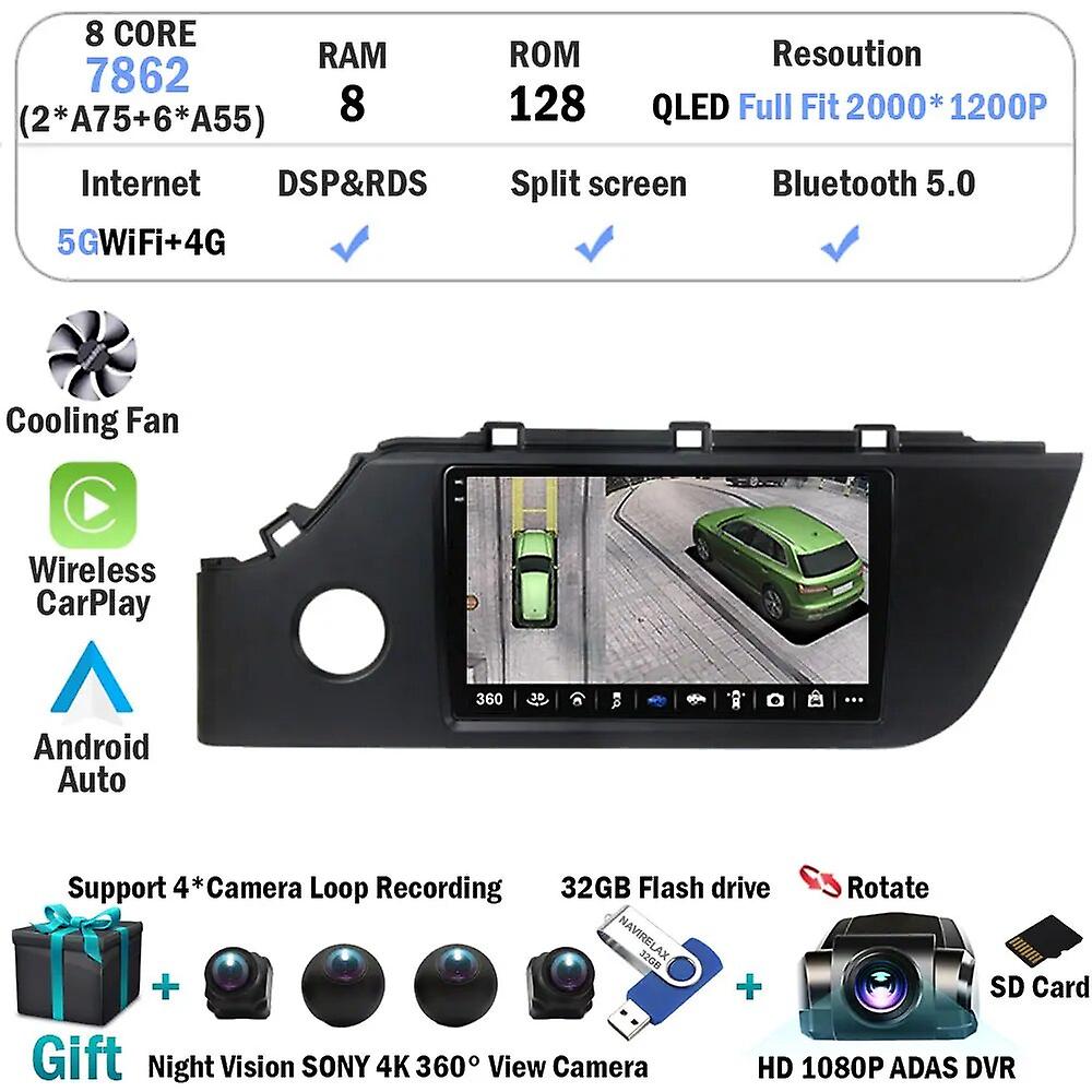 Android 13 2 Din Car Autoradio For Kia Rio 4 X-line 2020 2021 2022 Gps Navigation Multimedia Player Audio Tap Recorder Bt Dvr 4g