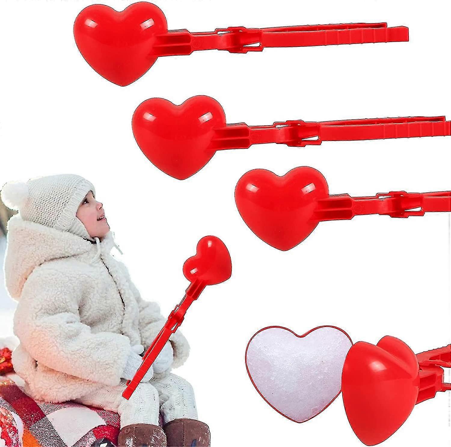 3pcsスノーボールトング、ボールメーカー、スノーハートトング、ラブスノープレイトング、スノートンアウトドアサンドゲームアウトドアキッズおもちゃ