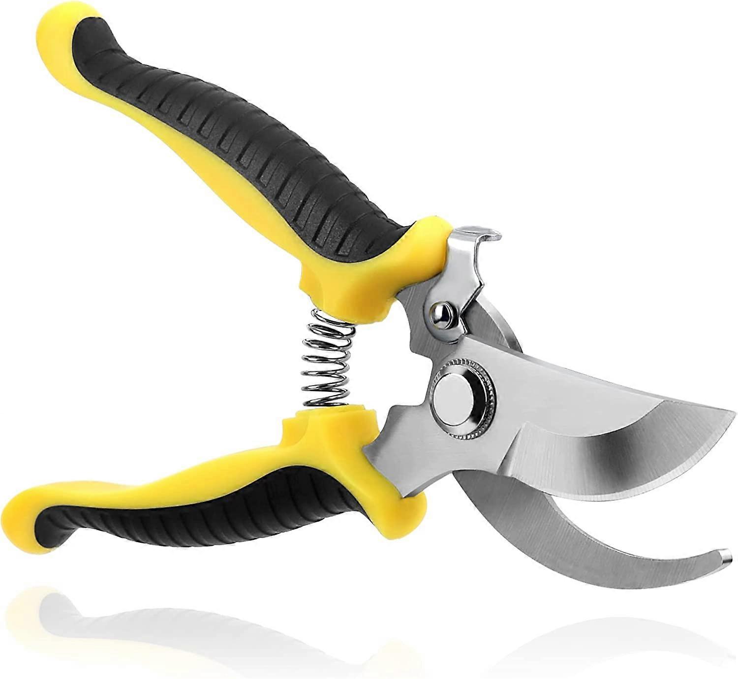 Garden Pruning Shears, Stems Garden Branch Cutting Tool Scissors (Yellow)19*6.5cm